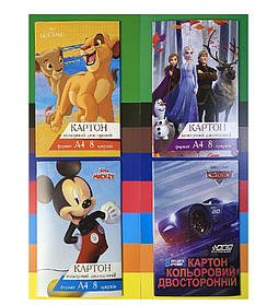 Картон кольоровий А4 8арк. двосторонній Disney Тетрада ТЕ12048