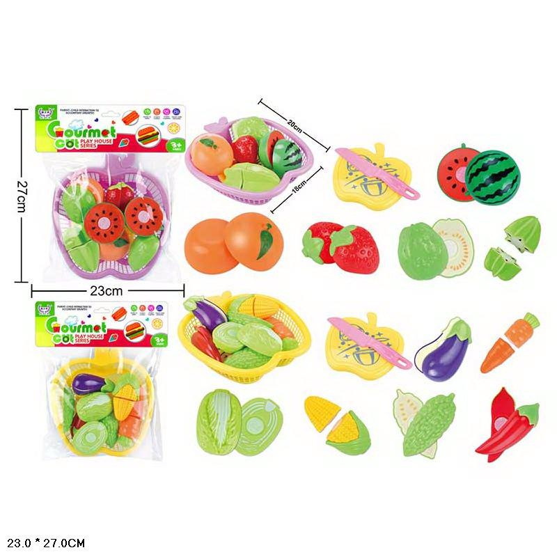 Ігровий набір продуктів A432-9A 2 види продукти на липучках з аксесуаром, фото 1