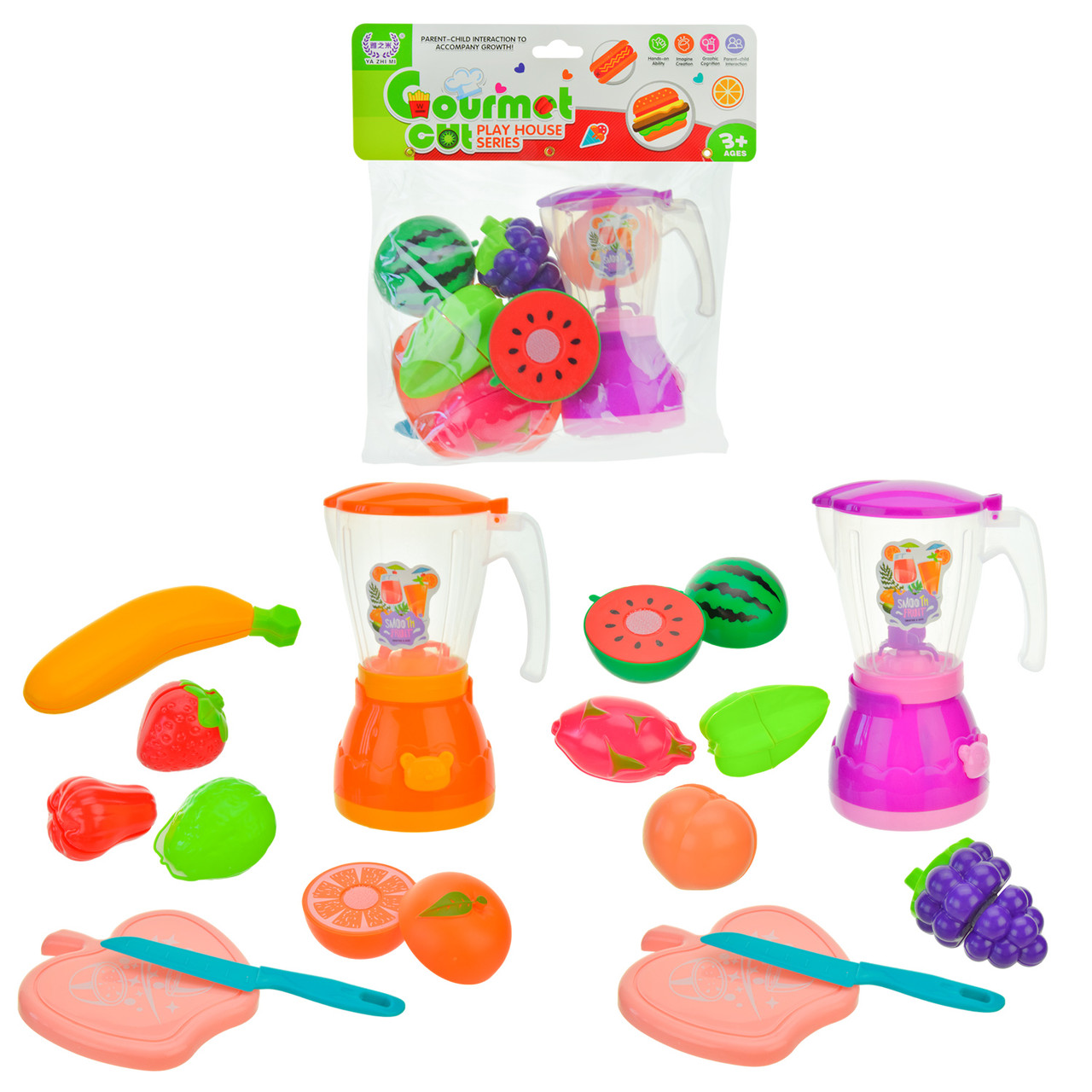 Набір продуктів A432-50A 2 види з продуктами на липучках блендером та аксесуарами, фото 1