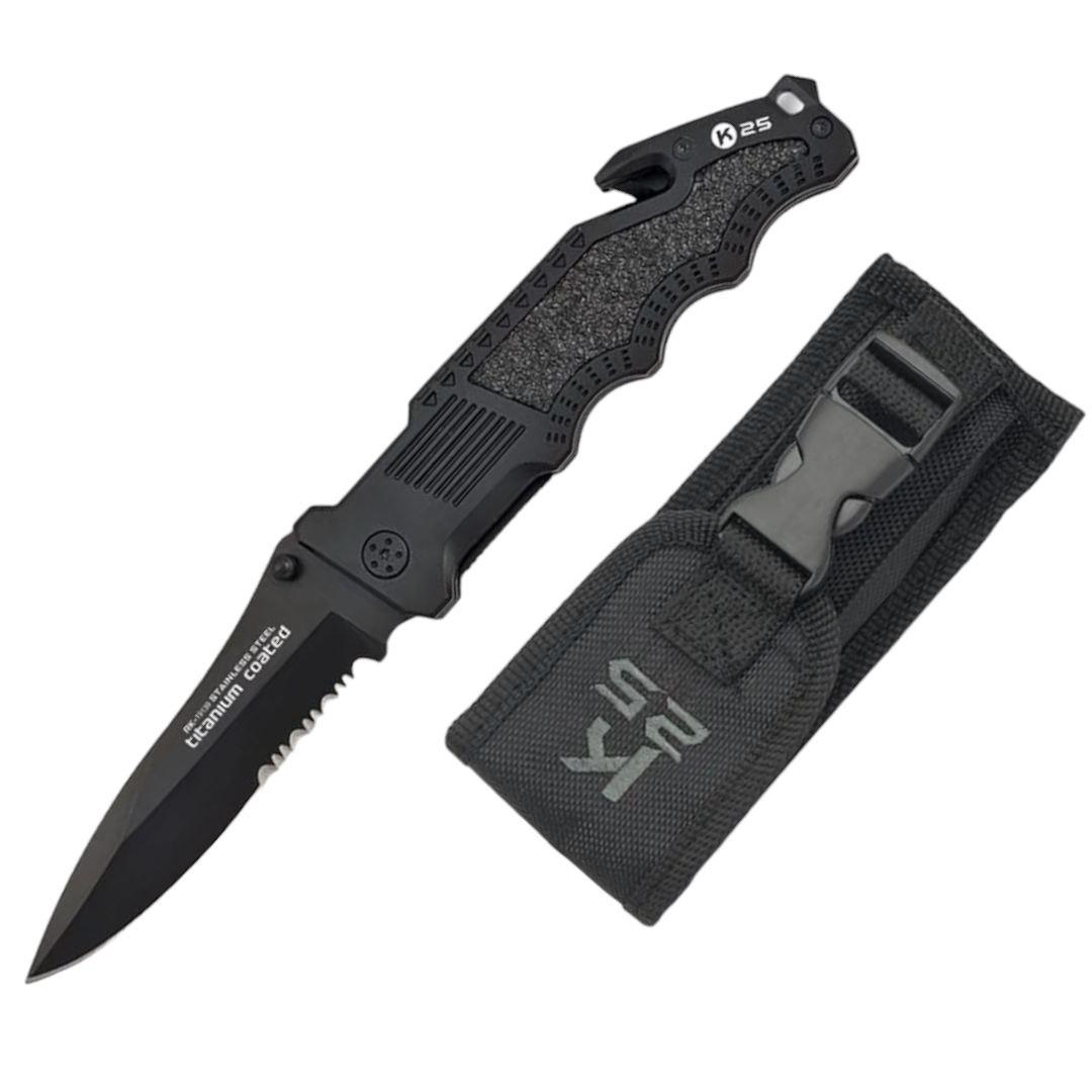 Туристичний складний ніж з серейтором 107 мм K25 Albainox в чохлі (19139), фото 1