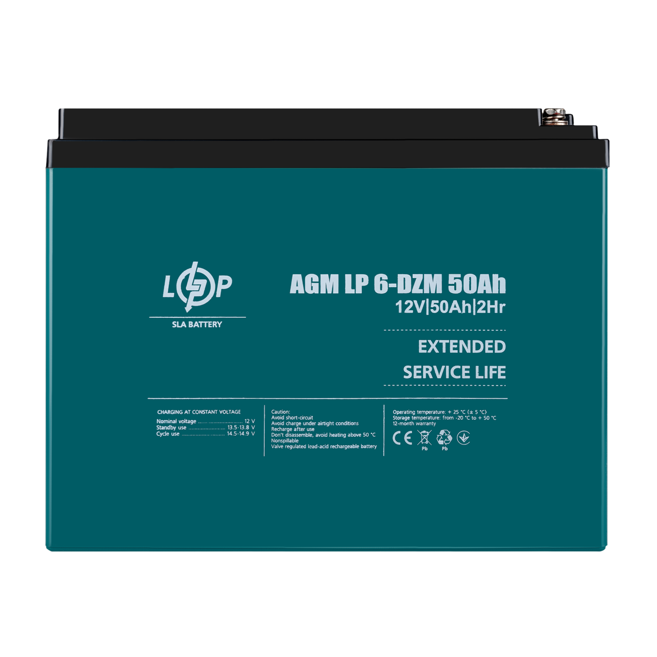 Тяговий свинцево-кислотний AGM акумулятор LP 6-DZM-50 Ah, фото 1