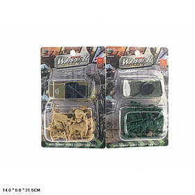 Військовий набір 718-55B 2 види з технікою та солдатиками, на планшеті 14×6×21,5 см