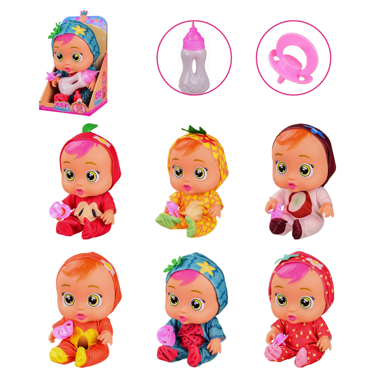Пупс CB 8372 6 видів з пляшечкою та пустушкою, фото 1
