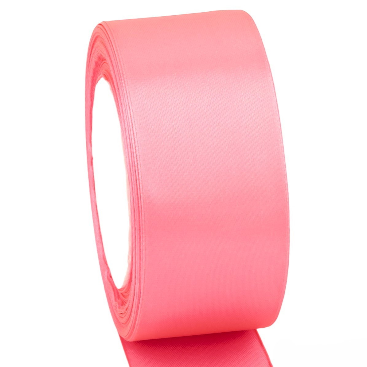Стрічка атласна 4 см 1 рулон +-23 м Рожевий темний, фото 1