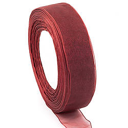 Стрічка органза 4 см 1 рулон +-45 м Бордовий