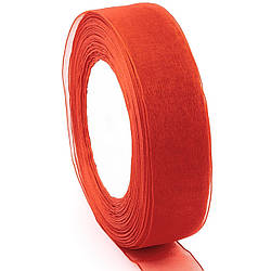 Стрічка органза 4 см 1 рулон +-45 м Червоний