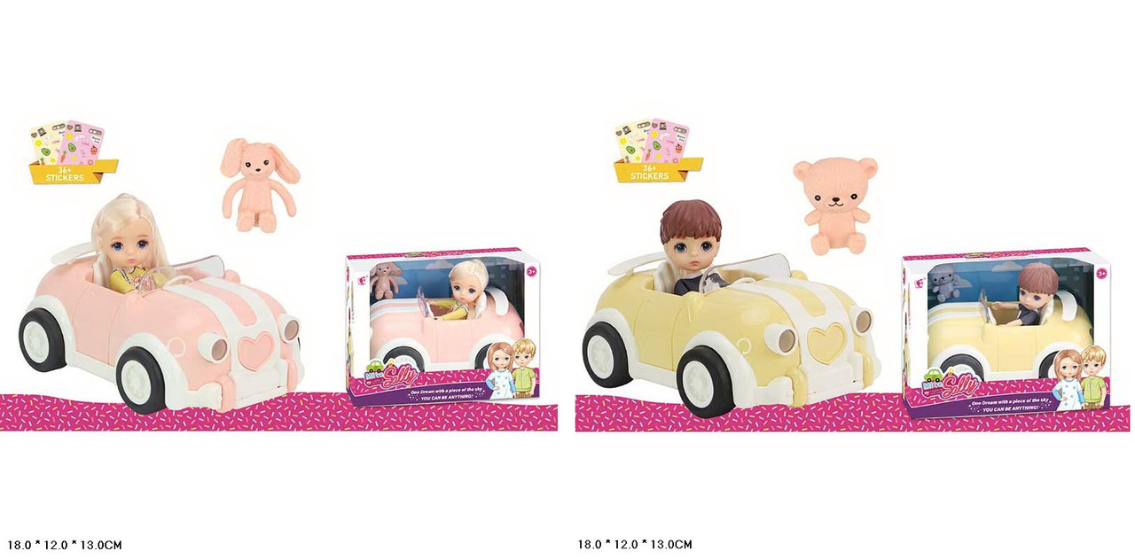 Ляльковий набір 91066-A/B лялька з машинкою та аксесуарами 2 види, фото 1