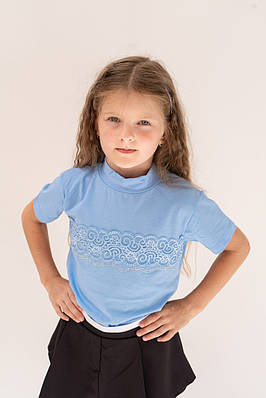 Дитячий шкільний гольф, блакитний, безрукавка Parix Kids No4007 (6-12 років)