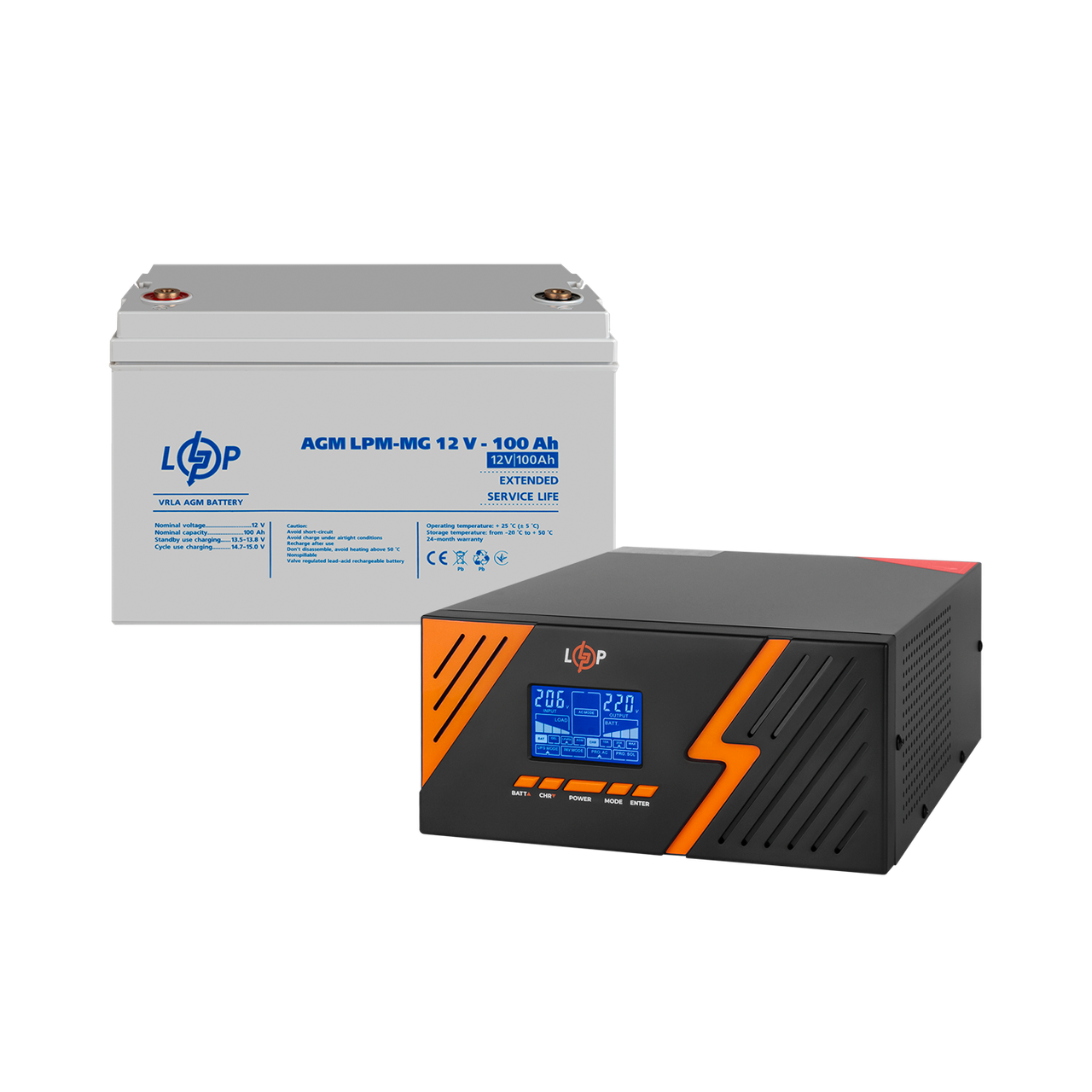 Комплект резервного живлення LP (LogicPower) ДБЖ + мультигелева батарея (UPS B1500 + АКБ MG 1200Wh), фото 1