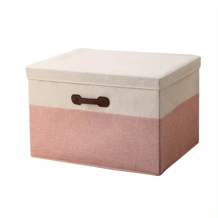 Комплект складних ящиків 4 шт для зберігання білизни та речей із кришками та ручками в шафу, фото 1