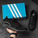 Чоловічі осінні кросівки чорні шкіряні з натурального нубука, Кросівки чоловічі демісезонні осінь *ALч/с*, фото 2