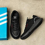 Чоловічі осінні кросівки чорні шкіряні з натурального нубука, Кросівки чоловічі демісезонні осінь *ALч/с*, фото 6