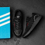 Чоловічі осінні кросівки чорні шкіряні з натурального нубука, Кросівки чоловічі демісезонні осінь *ALч/с*, фото 7