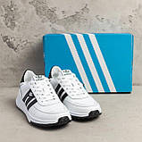 Кросівки білі чоловічі, Осінні спортивні кросівки з натуральної шкіри *А31-3б*, фото 3