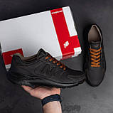 Чоловічі чорні кросівки New Balance, Осінні спортивні кросівки з натуральної шкіри *N34/2*, фото 2