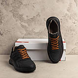Чоловічі чорні кросівки New Balance, Осінні спортивні кросівки з натуральної шкіри *N34/2*, фото 6