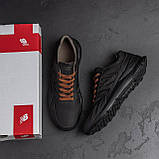 Чоловічі чорні кросівки New Balance, Осінні спортивні кросівки з натуральної шкіри *N34/2*, фото 7