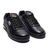 Шкіряні кеди чоловічі спортивне взуття, повсякденні кеди чорні під джинси *P-5*, фото 3