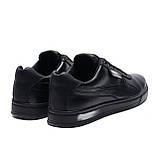 Шкіряні кеди чоловічі спортивне взуття, повсякденні кеди чорні під джинси *P-5*, фото 4