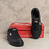 Шкіряні кеди чоловічі спортивне взуття, повсякденні кеди чорні під джинси *P-5*, фото 8