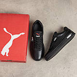 Шкіряні кеди чоловічі спортивне взуття, повсякденні кеди чорні під джинси *P-5*, фото 9