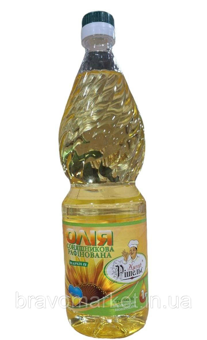 Олія соняшникова  рафінована дезодорована 1л ТМ Кухар Рішельє, фото 1