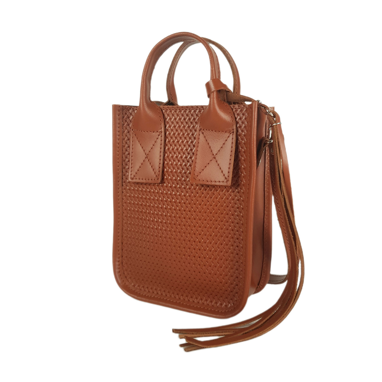 Сумка жіноча "Амелі" "натуральна шкіра, гончарна глина з тисненням під плетінку, фото 1