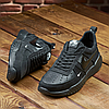 Чоловічі шкіряні кросівки (натуральна шкіра) чорні демісезонні для чоловіків на весну осінь, розміри 40-45, фото 4