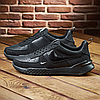 Чоловічі шкіряні кросівки (натуральна шкіра) чорні демісезонні для чоловіків на весну осінь, розміри 40-45, фото 3