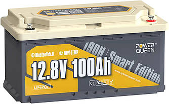 Акумулятор LifePo4 100А·год 12,8V Smart Bluetooth BMS PowerQueen (Німеччина)