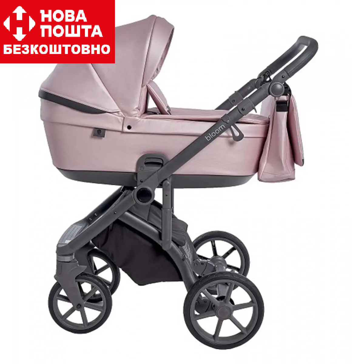 Коляска 2 в 1 Roan Bloom Pink Pearl рожева, фото 1