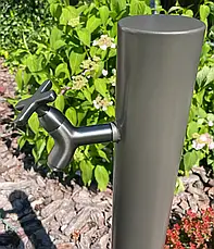 Садова колонка для води з нержавіючої сталі AISI 304 сірий (90002), фото 4