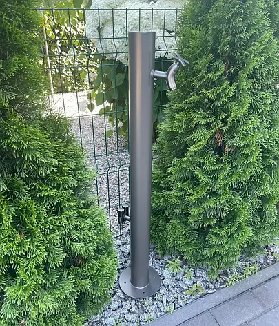 Садова колонка для води з нержавіючої сталі AISI 304 сірий (90002), фото 1