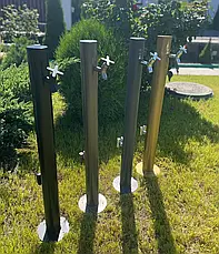 Садова колонка для води з нержавіючої сталі AISI 304 сірий (90002), фото 5