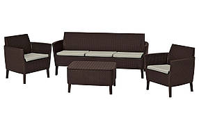 Комплект садових меблів Keter Salemo 3 seater set, коричневий