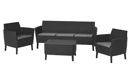 Комплект садових меблів Keter Salemo 3 seater set, графіт, фото 1