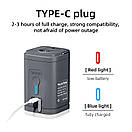 Портативний акумуляторний насос для туристичних килимків подушок м'ячів Pacoone з ліхтариком та 5 насадок Gray, фото 3