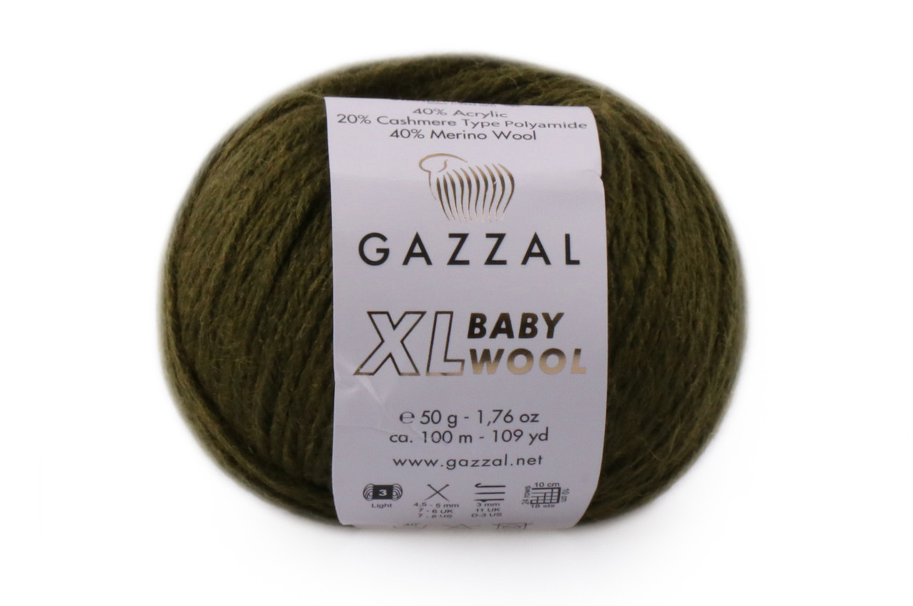 Gazzal XL Baby Wool, Хаки №840