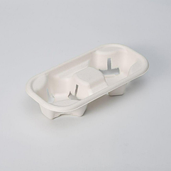 Підстаканник Ecopicnic на 2 склянки з цукрової тростини 50 шт. Білий