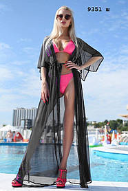 Повітрянна легка літня туніка в підлогу на затяжці 9351 Ш