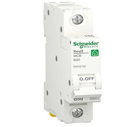 Автоматичний вимикач Resi9 1P 50 B 6kA Schneider Electric R9F02150, фото 1