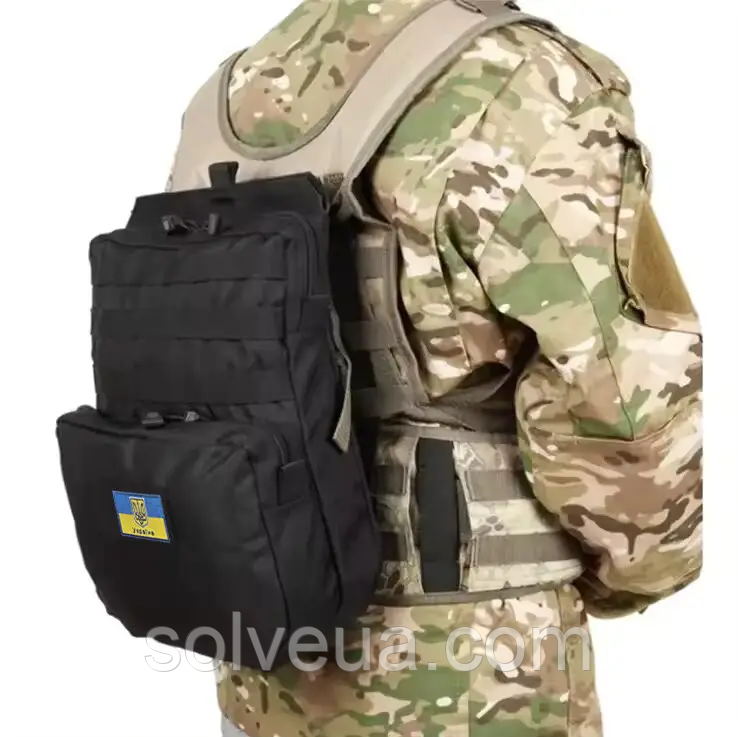 Штурмова панель подсумок-рюкзак Solve Black з системою MOLLE і відділенням для гідратора KT6005202 solve, фото 1