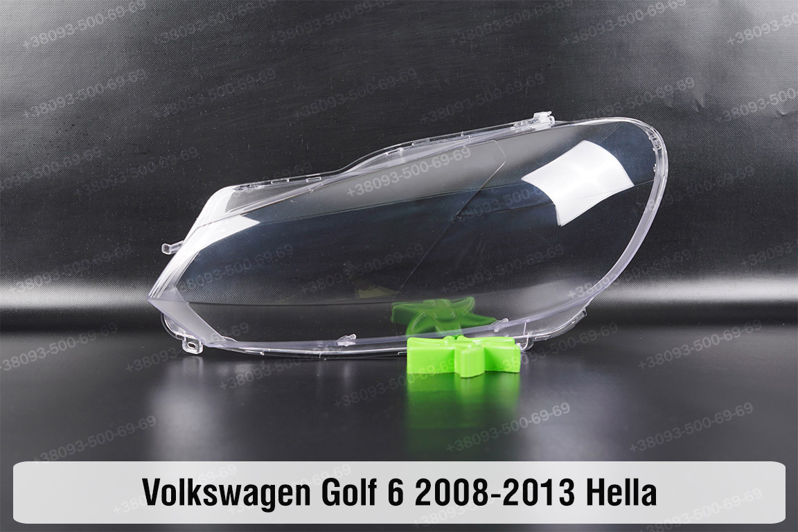Скло фари VW Volkswagen Golf 6 Hella (2008-2013) ліве, фото 1