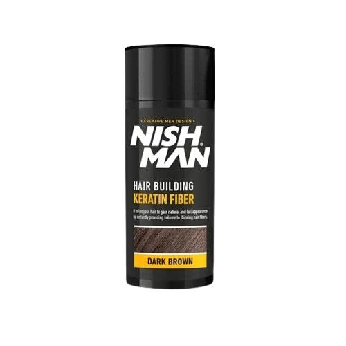 Пудра для залисин Nishman Hair Building Keratin Fiber, коричневий колір (10703007)