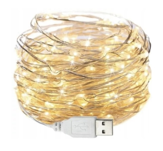 Гірлянда крапля роси usb Sun Lamp 100 led нитка довжина 10м c USB для 5v, від powerbank