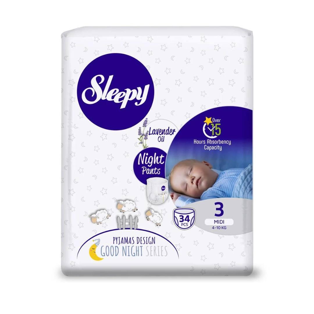 Підгузки-трусики дитячі Sleepy Night midi 3 (4-10 кг) 34 шт
