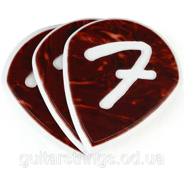Набір медіаторів Fender 551 Shape F-Grip Picks — Tortoise Shell 1.50 mm 3-Pack, фото 1