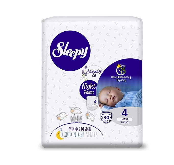Підгузки-трусики дитячі Sleepy Night maxi 4 (7-16 кг) 30 шт