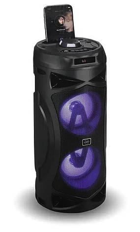 Музичний портативний Вluetooth колонка з мікрофоном Unique S4403 вбудовані світлодіоди 10Вт Чорна, фото 1