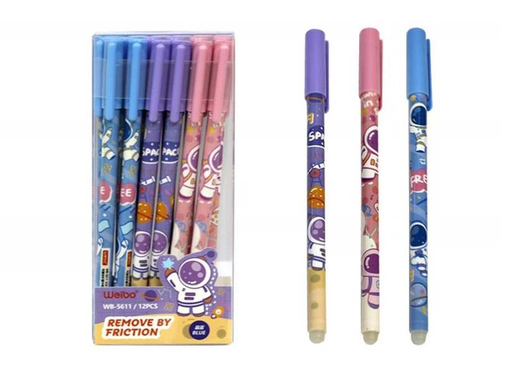 Ручка гелева пиши-стирай WB Космос, 0,5 мм, синя